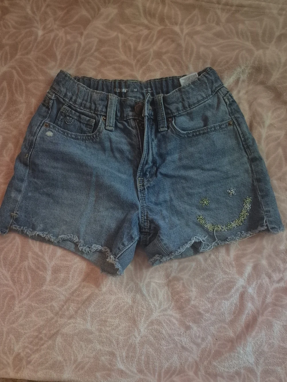 Old Navy Denim Shorts with Embroidered Smile Accent